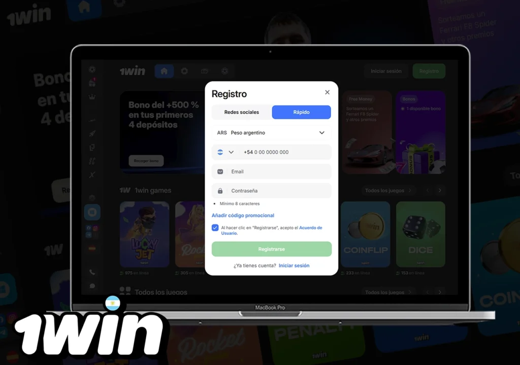 Registrarse en 1win