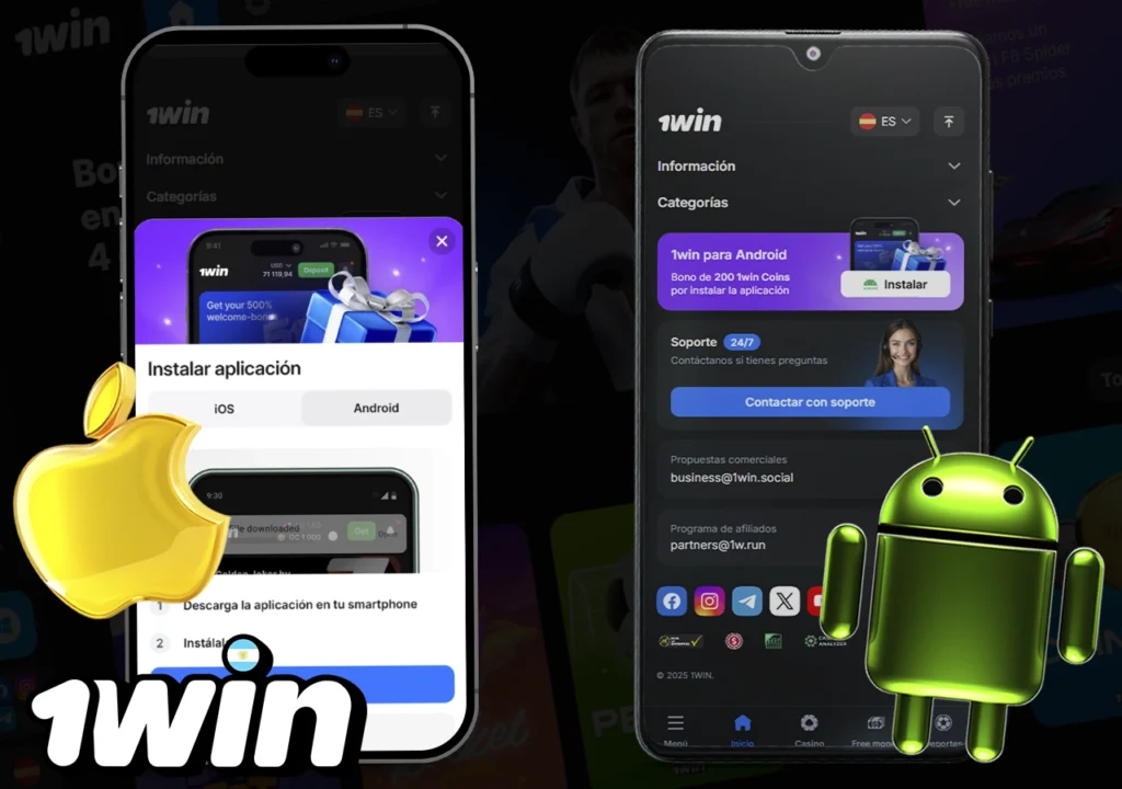 aplicación móvil de 1win